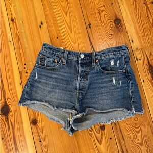 Levi's 501 Original Fit High Rise button fly Shorts Size 28 Festival Coquette